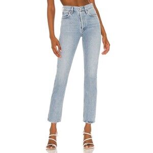 AGOLDE Riley High Rise Straight Crop in Dimension Organic Cotton Jean Size 24
